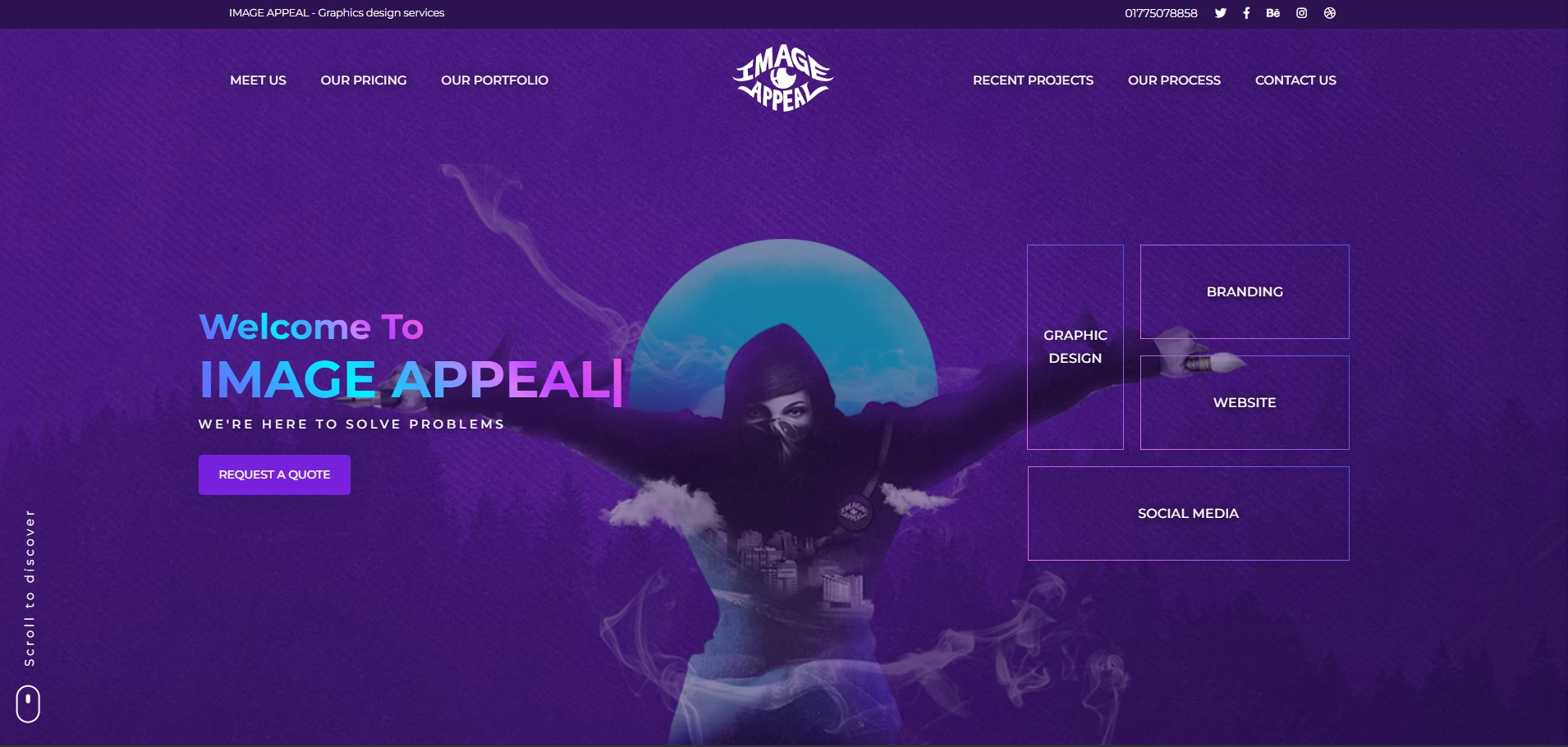 Image Appeal website homepage on desktop